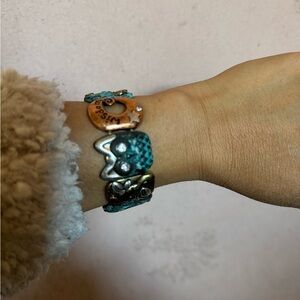 DaVinci Turquoise and Copper Owl Charm Bracelet